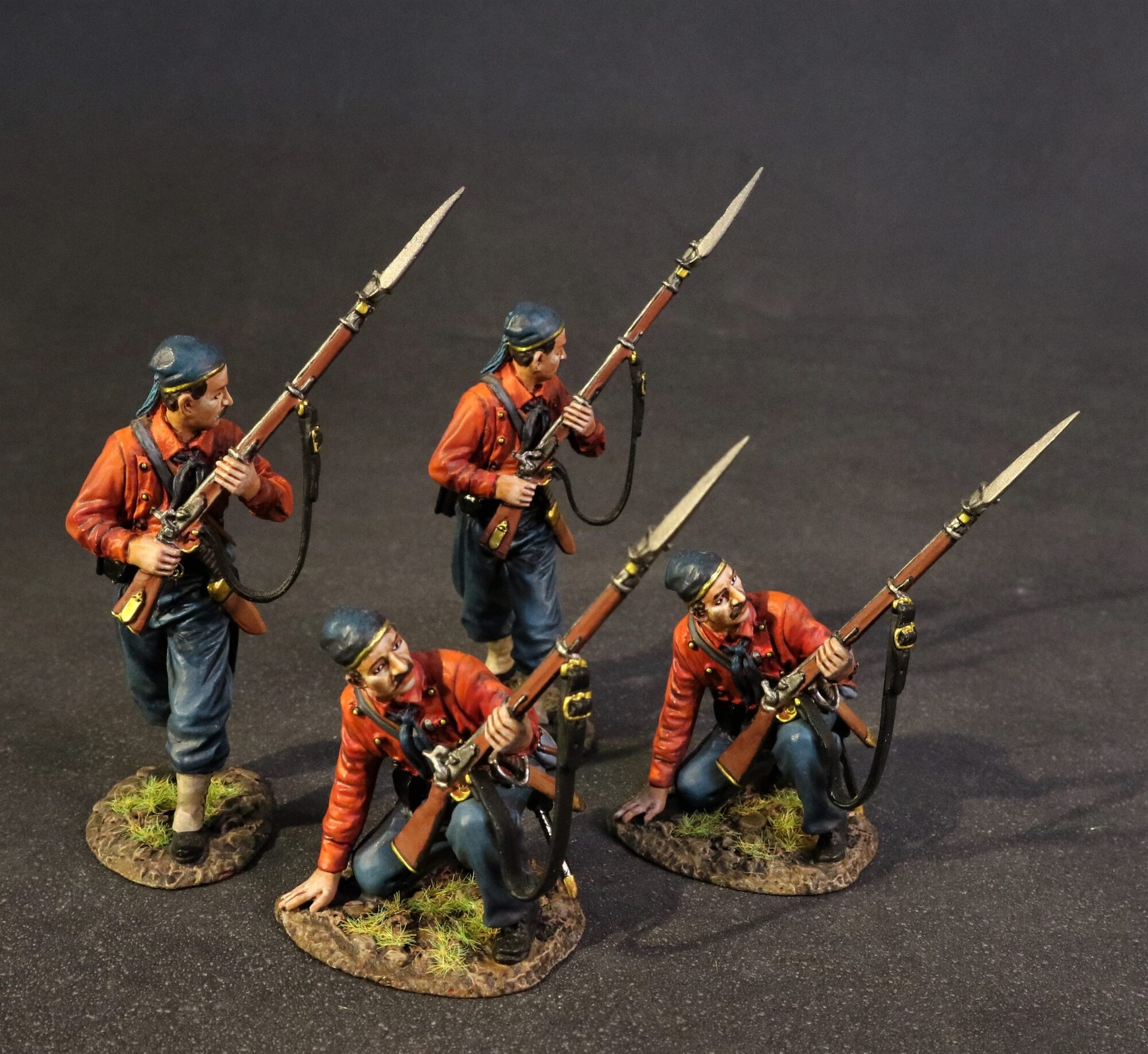 4 New York Zouaves FIRING AND LOADING