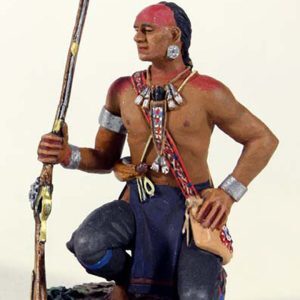 Eastern Woodland Indian Kneeling with Hand on Hip