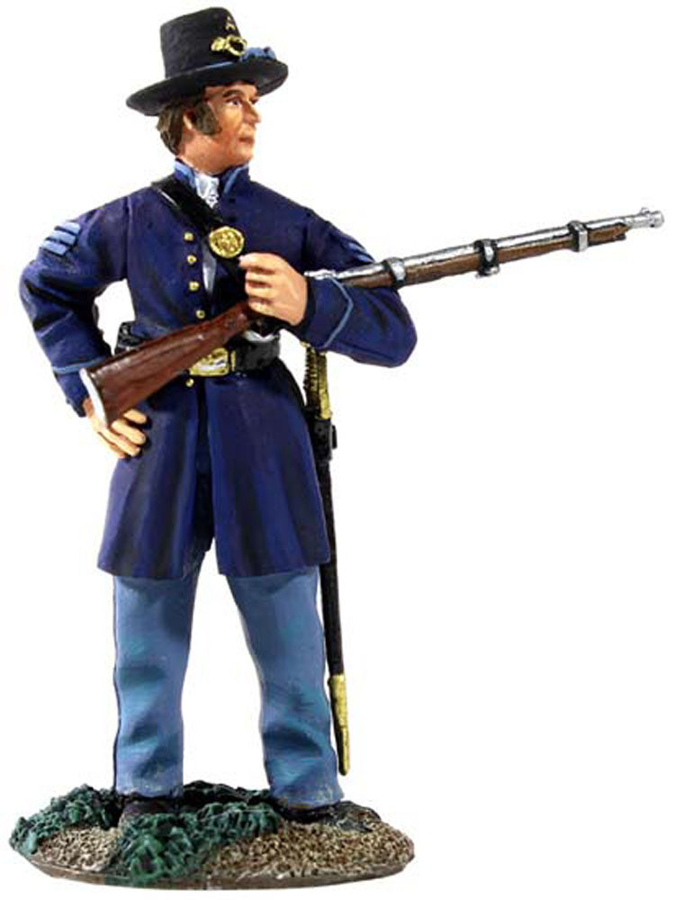 Union Infantry Iron Brigade NCO Cradling a Musket
