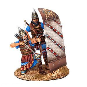 Ancient Assyrian Archer with Siege Shield