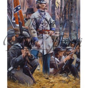 Confederate officer with his men