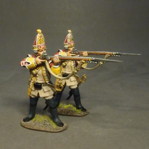 THE BATTLE OF MONONGAHELA 1755, 44th REGIMENT OF FOOT, 2 GRENADIERS FIRING,