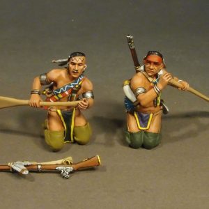 2 Woodland Indians Paddling