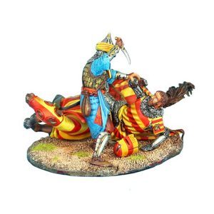 Downed Crusader Knight Finished Off by Mamluk Warrior