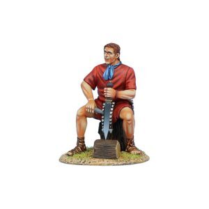 Imperial Roman Legionary Sharpening Gladius - Red Tunic