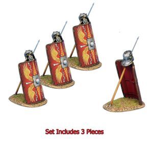 Imperial Roman Shield with Pilum & Helmet - 3 Pieces - Legio I Minerva