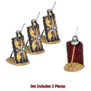 Imperial Roman Shield with Pilum & Helmet - 3 Pieces - Legio II Augusta