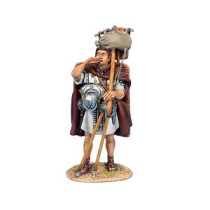 Imperial Roman Legionary Drinking - Covered Shield - White Tunic