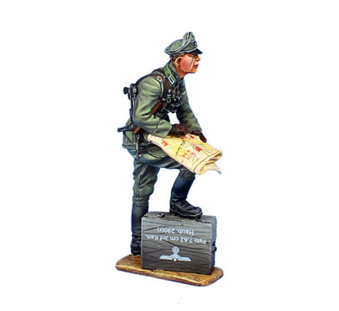 German Officer Reading Map - Hat