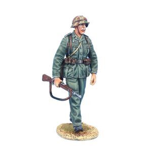 German Soldier Walking with K98 and Helmet Cover