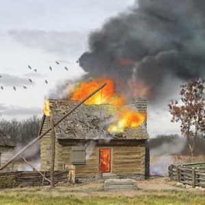 The Frontier Ablaze Scenic Backdrop