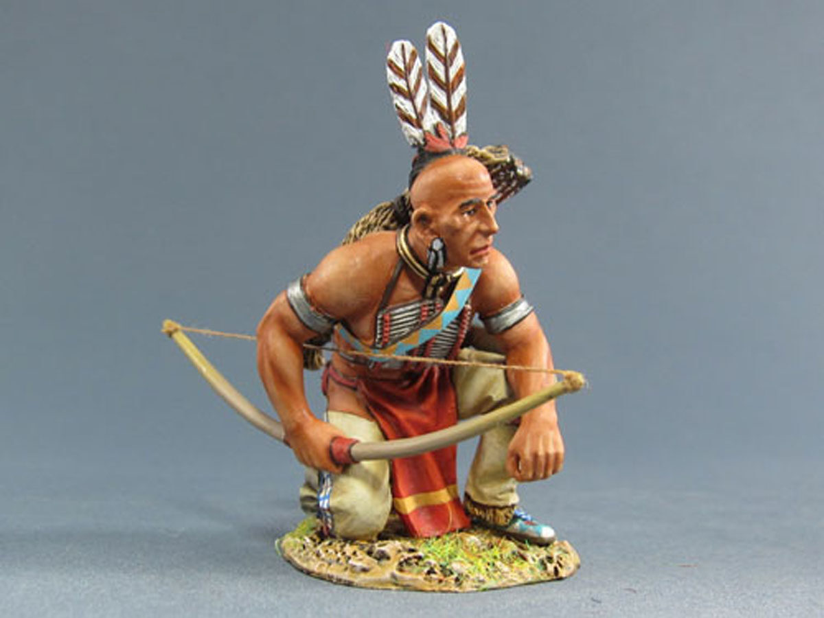 Sioux Warrior kneeling with