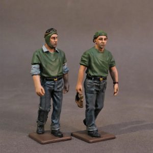 2 CATAPULT CREW WALKING
