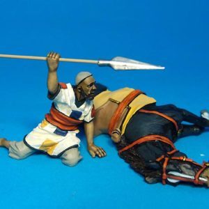 BAQQARA LANCER AND WOUNDED HORSE