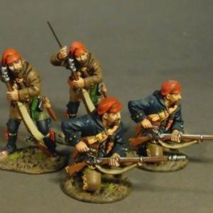 Four Militia Skirmishing, Quebec Brigade, French Militia Set #2