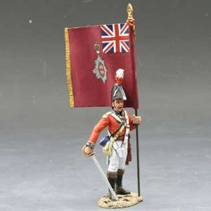 Ufficiale a piedi con la bandiera del Re