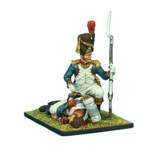 French 18th Line Infantry Grenadier Captain Scrounging Ammunition from Dead Grenadier