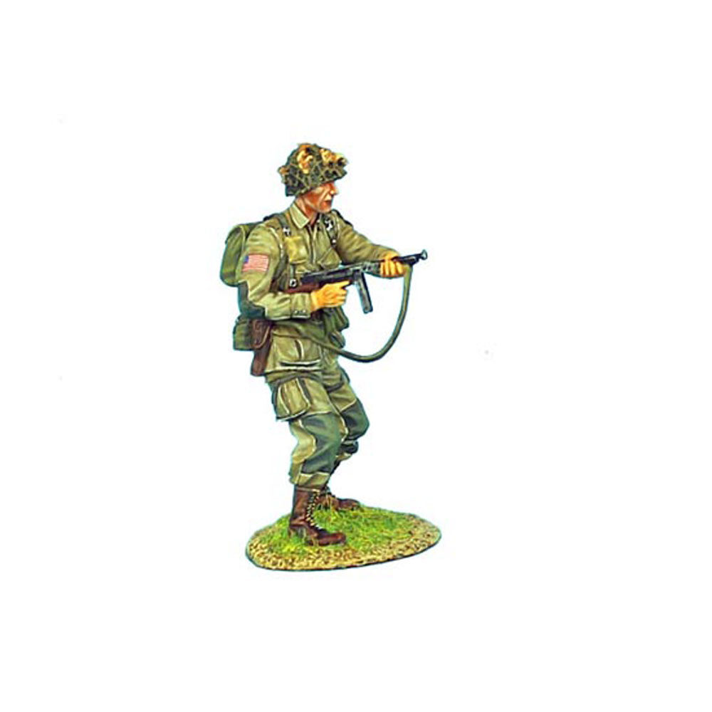 US 101st Airborne Paratrooper Firing Thompson SMG