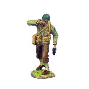 US 4th ID Private Pulling Grenade Pin with M1 Carbine