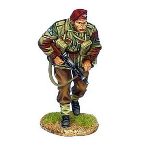 British Airborne Corporal Advancing with Sten