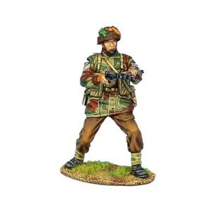 British Airborne Sergeant Firing Sten