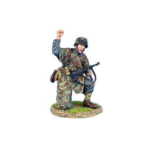 German Heer NCO Kneeling with MP40
