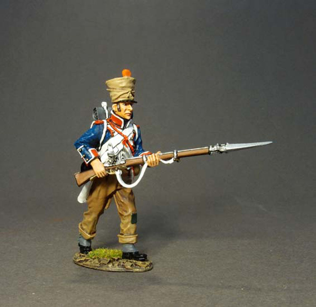 FRENCH LINE INFANTRY 1807, 66th Line, 3rd Company, FUSILIER ADAVANCING #2, Brown Trousers