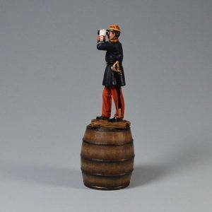 French Grenadiers Officer Standing on the Barrel