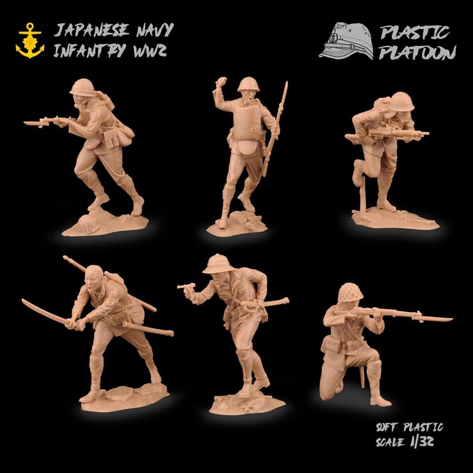 Japanese Navy/Marines in Action--6 in 6 Poses (tan/beige)