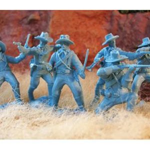 12 soldati di cavalleria americana di plastica in 6 pose differenti