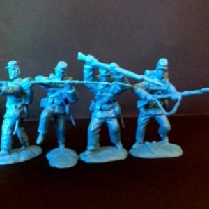 GUERRA CIVILE AMERICANA 12 SOLDATINI IN 4 POSE UNIONISTI(BLU)