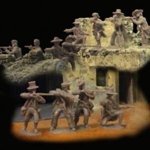 Alamo Defenders #2--12 figures in 4 poses with Swivel and swappable Heads & Hands. (Gray)