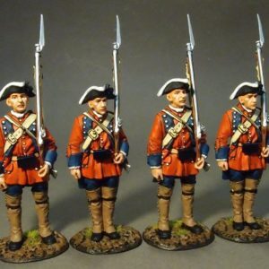 60th (Royal American), Regiment of Foot, 4 Line Infantry at Attention. Set #2