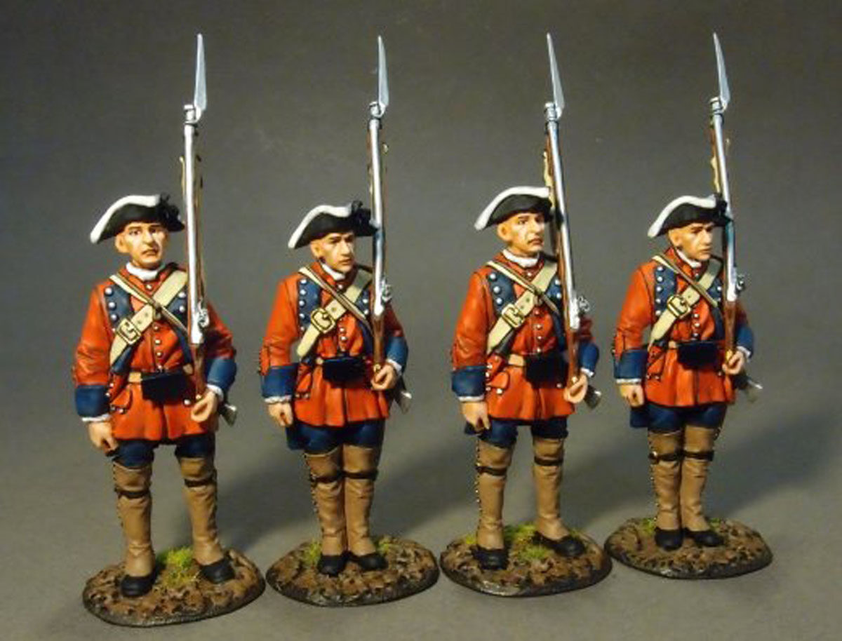 60th (Royal American), Regiment of Foot, 4 Line Infantry at Attention. Set #2
