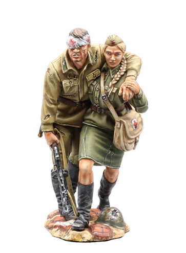 Russian Wounded Assisted by Female Nurse
