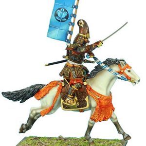 Mounted Samurai Charging with Katana and Sashimono - Takeda Clan