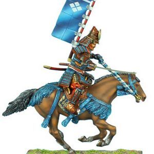 Mounted Samurai Charging with Katana and Sashimono- Takeda Clan