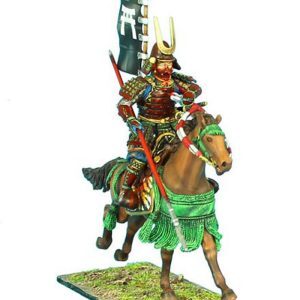 Mounted Samurai Charging with Yari and Sashimono - Takeda Clan