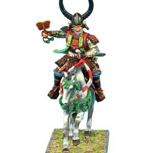 Mounted Samurai Commander Charging with Gunbai - Takeda Clan
