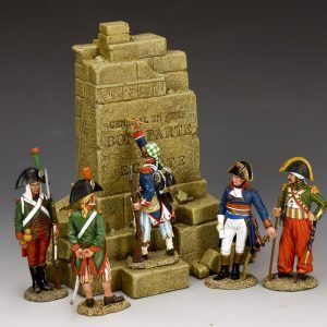 The younger Napoleon studies some ancient Egyptian ruins as one of his men adds his own unique touch to the stonework