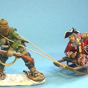 Charles Pelham ferito trasportato su slitta  no box