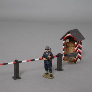 Guard house with barrier and WWII Kriegsmarine sentry