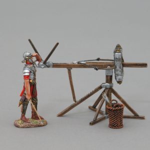 a Scorpion with Legionnaire shielding his eyes from the sunÿand a basket of arrows ready to be fired