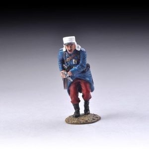 Charging Legionnaire in greatcoat with bayonet fixed! with red trousers