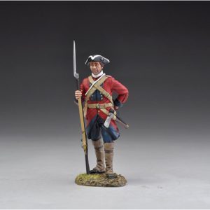 A Redcoat from the 60th Regt in the reload position reaches for more ammunition from his pouch