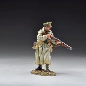 British Officer in Trench coat with rifle