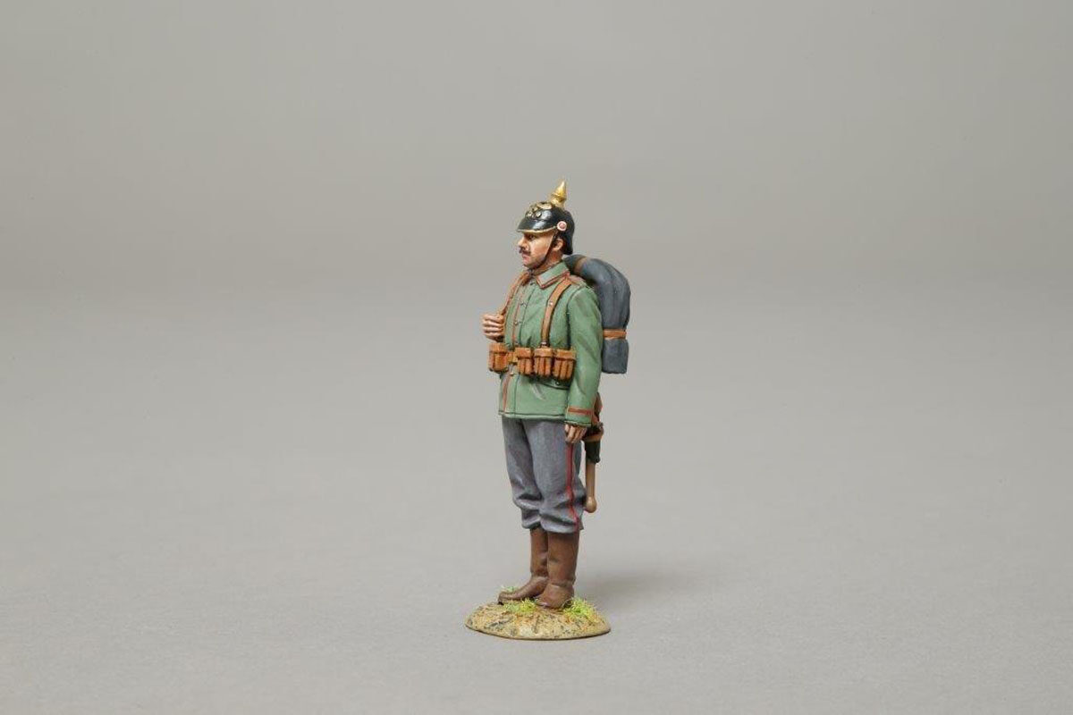 German on parade with Pickelhaube and backpack priced at