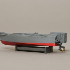 Barchino motorboat with a German sailor acting as a sentry. Helmet version