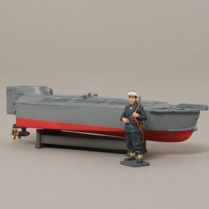 Barchino motorboat with a German sailor acting as a sentry. soft Matelot hat version