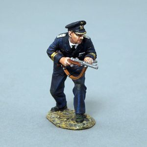Kriegsmarine Officer with Bergmann machine gun (Navy blue uniform, round base)